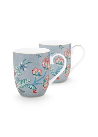 Flower Festival Mugg 14,5cl Set om 2 Light Blue