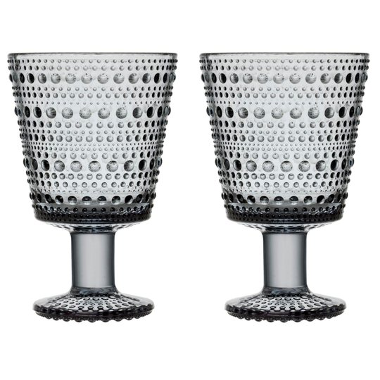 Iittala Kastehelmi Glas på fot 2 st. Grå
