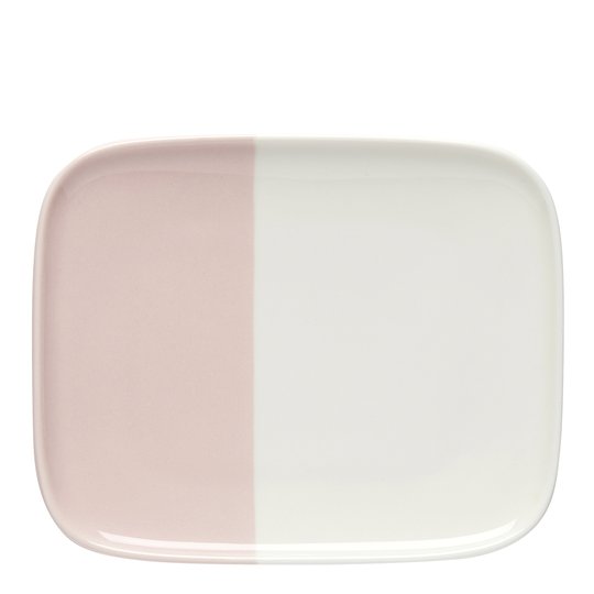 Marimekko - Puolikas Tallrik 15x12 cm Vit/rosa