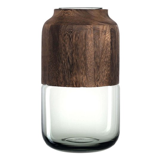 Leonardo - Colletto Vas Trä/Glas 32 cm Grå