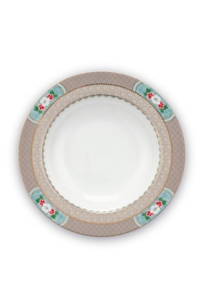 Deep Plate Blushing Birds Khaki 21.5cm