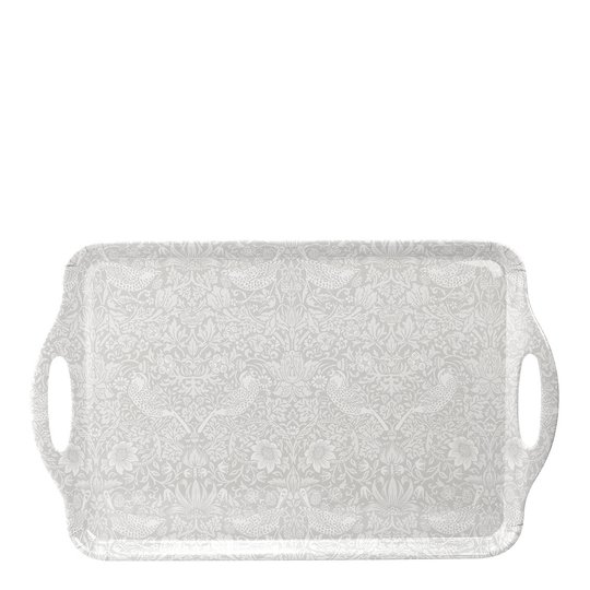 Morris & Co - Strawberry Thief Bricka med handtag 48x29,5 cm Pure Vit