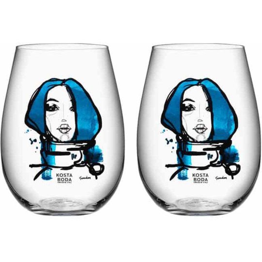 Kosta Boda All About You/Miss You Blå 2-pack