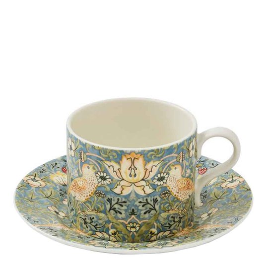 Spode - Morris & Co Tekopp & Fat 0,28 L Strawberry thief