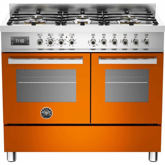 Bertazzoni PRO1006 Gasspis 100 cm, 2 ugnar, 6 brännare, Orange