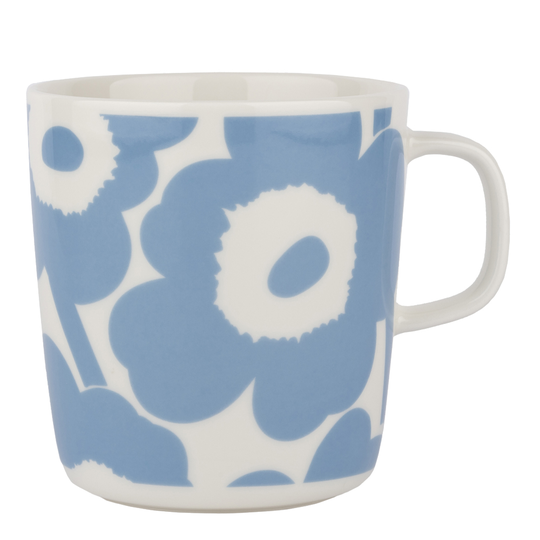 Marimekko - Unikko Mugg 40 cl Sky Blue/Vit
