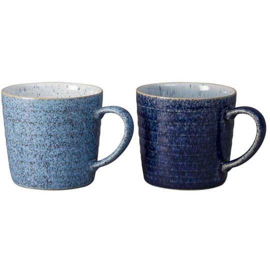 Denby Studio Blue Ridged Mugg 40 cl 2-Pack