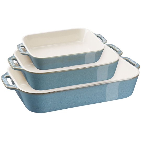Staub Ugnsfast fat, turkos 3 st.