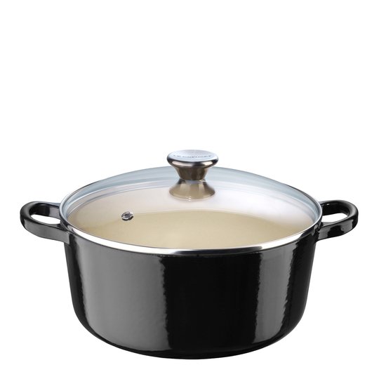Le Creuset - Signature Gjutjärnsgryta Rund Glaslock 5,3 L Svart