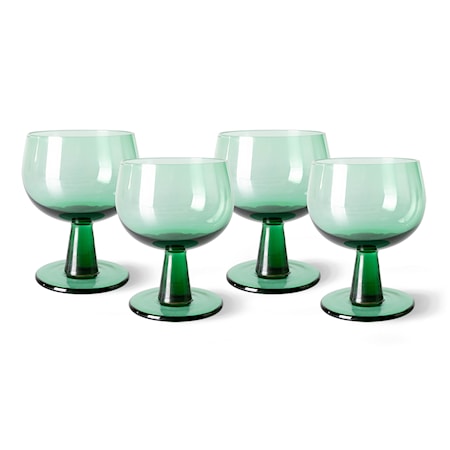 The emeralds Vinglas Set om 4 Low Fern green