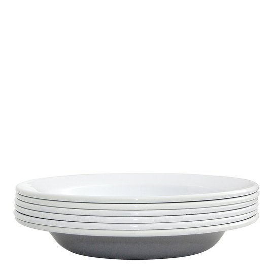Kockums - Kockums Tallrik djup 22 cm 6-pack Grå