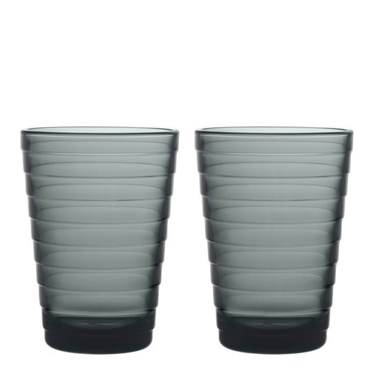 Iittala - Aino Aalto Glas 33 cl 2-pack Mörkgrå