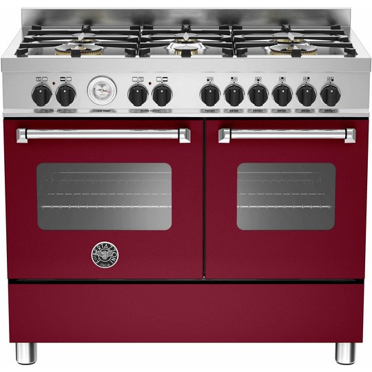Bertazzoni MAS1006 Gasspis 100 cm, 2 ugnar, 6 brännare, Vinröd