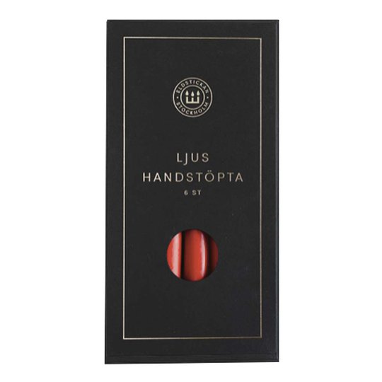 Eldstickan - Handstöpta Ljus 25 cm 6-pack Röd