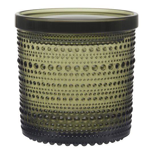 Iittala - Kastehelmi Burk/lock 11x11,4 cm Mossgrön