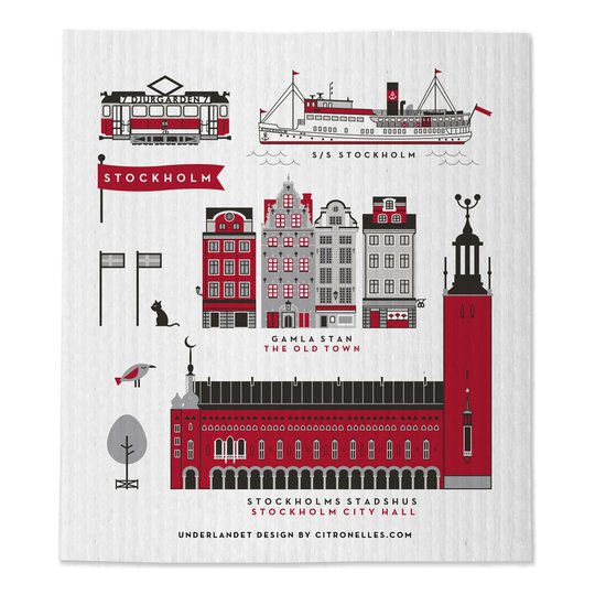 Citronelles - Sthlm Disktrasa 18x20 cm Röd