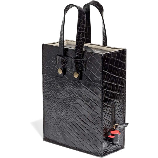 Top Drawer Bag in box i Croco mönster, black, 3 lit