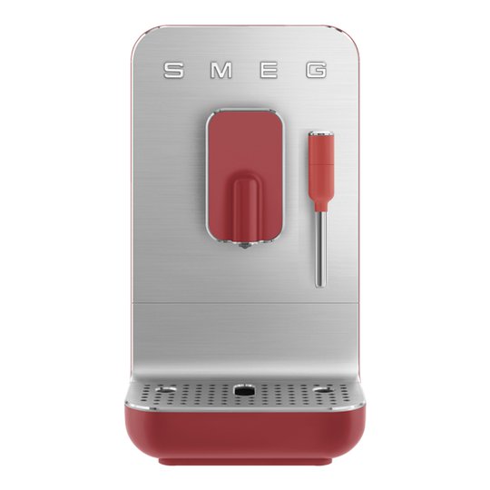 Smeg - 50's Style Helautomatisk Kaffemaskin Mjölkskummare Röd