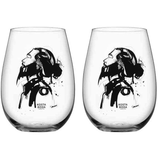 Kosta Boda All About You Tumbler/Love Him Svart 2-Pack
