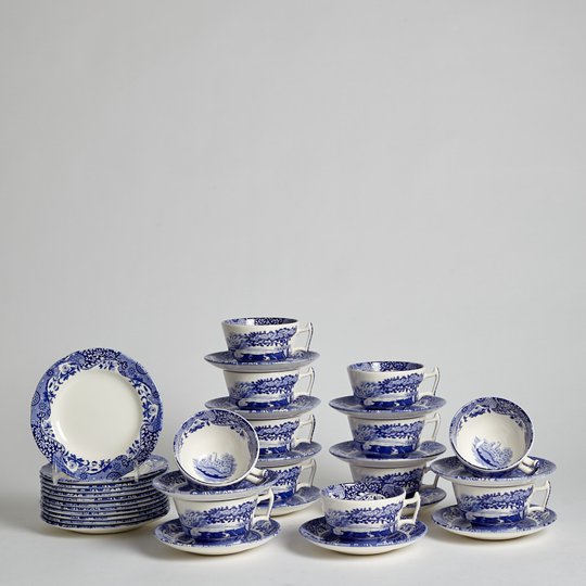 Spode - SÅLD Teservis "Blue Italian" Spode 36 delar