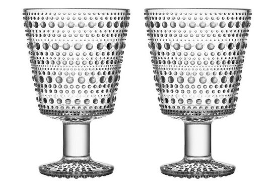 Iittala - Kastehelmi Glas på fot 2-pack Klar
