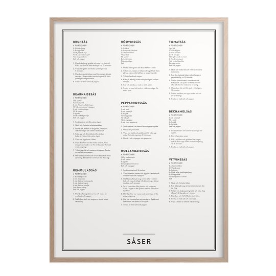 Kunskapstavlan - Poster 50x70 cm Såser