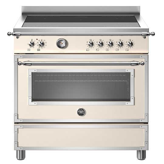 Bertazzoni HER95I1EAVT Heritage induktionsspis med singelugn, 90 cm, cremevit