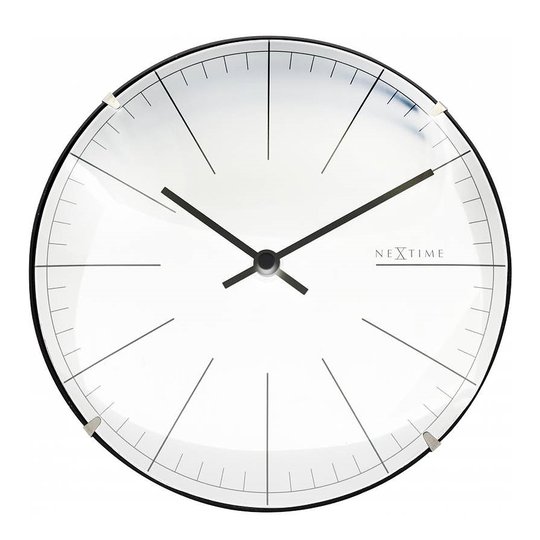 NeXtime - Big Stripe Mini Dome Klocka 20 cm Vit