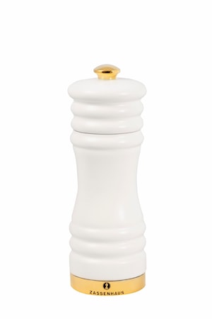Pepparkvarn matt vit/guld 15 cm