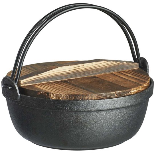 Satake Gjutjärnsgryta med ugnssäkert lock och trälock Ø 21 cm 1,8 l