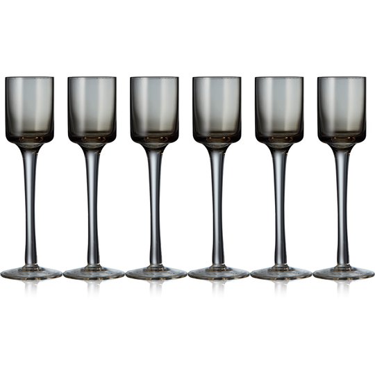 Lyngby Glas Snapsglas, 6 st. Grå