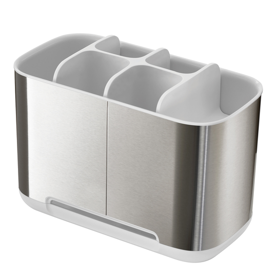JOSEPH JOSEPH - Easy Store Steel Tandborstställ 14 cm Vit/Rostfritt Stål