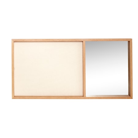 Anslagstavla m/spegel Ekträ FSC Beige/Natur