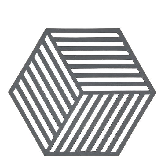 Zone Denmark - Hexagon Grytunderlägg Silikon 16 cm Grå