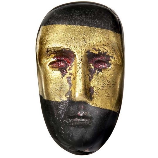 Kosta Boda Brains Oden Svart/Guld H74 mm
