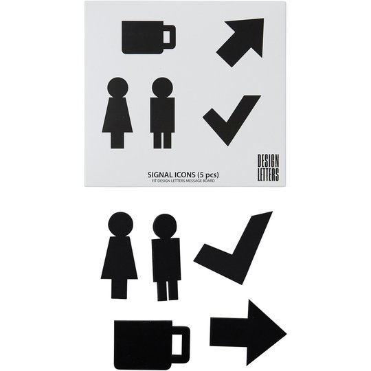 Design Letters Organise with Icons, Signal Svart