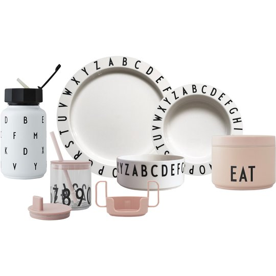 Design Letters Eat & Learn Tritan gift box pre, nude och vit