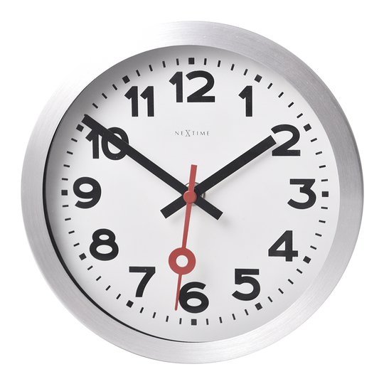 NeXtime - Station Väggklocka siffror 19 cm Vit