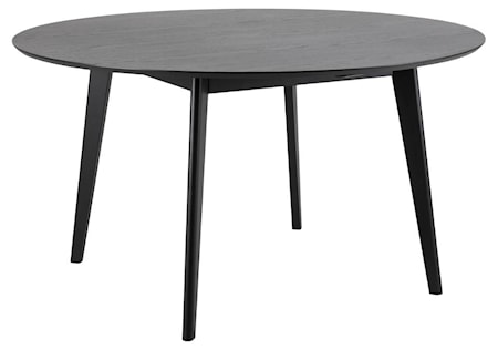 Sture Matbord Ø140cm Ekfanér/Gummiträ Svart