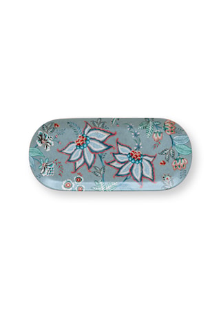 Flower Festival Uppläggningsfat 33.3x15.5cm Light Blue