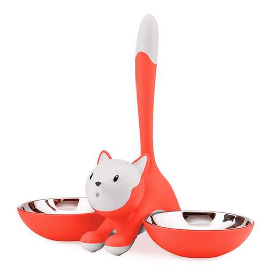 Alessi - Tigrito Kattskål dubbel Röd