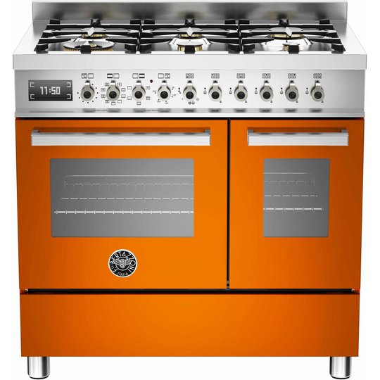 Bertazzoni PRO906 Gasspis 90 cm, 2 ugnar, 6 brännare, Orange
