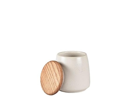 Burk med lock Matt Gräddvit 12 cm