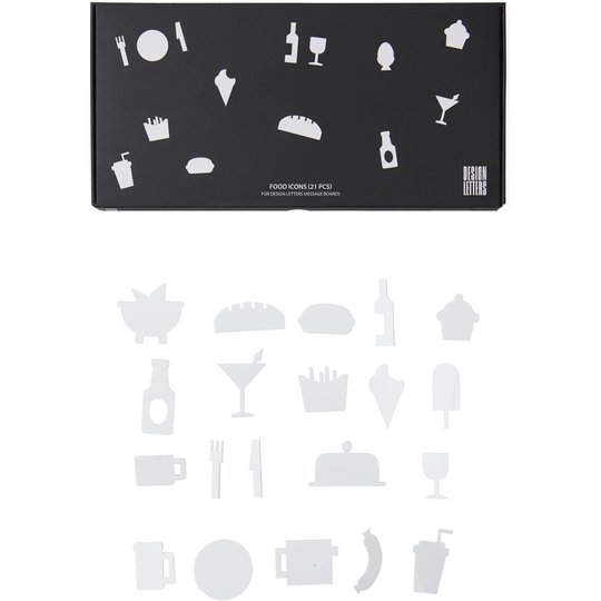Design Letters Food Icons till Message Board (21 del) , Vit