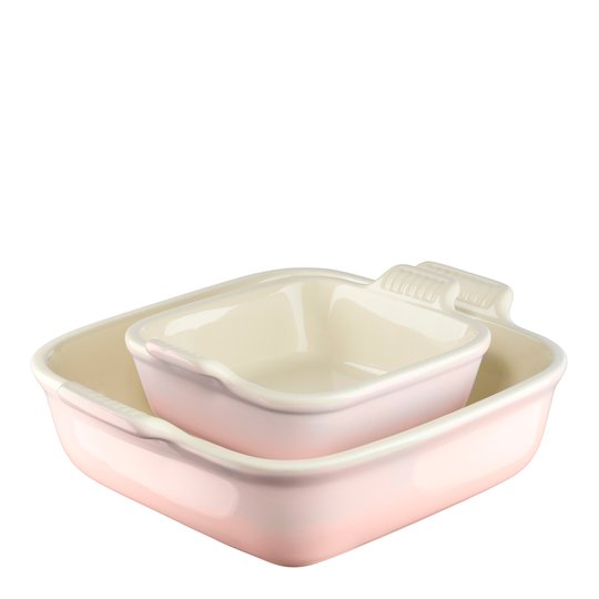 Le Creuset - Ugnsformsset Heritage 13 cm+20 cm Shell pink