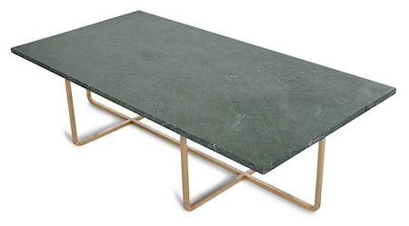 Ninety Table XL - Grön marmor/mässingstomme H40 cm