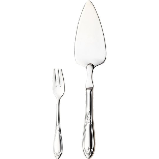 Hardanger Bestikk Nina Tårtset 7 delar, tårtset + 6 gafflar