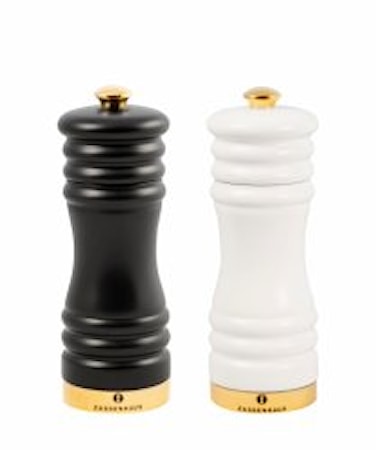 Munchen set 15cm matt svart-&vit/guld