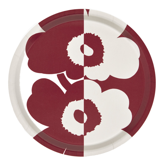 Marimekko - Suur Unikko Bricka rund 31 cm Bomullsvit, röd