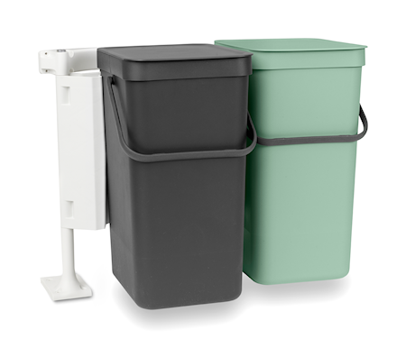 Inbyggnadssystem Sort & Go 2x16L, Mörkgrå & Jade Green